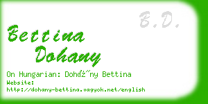 bettina dohany business card